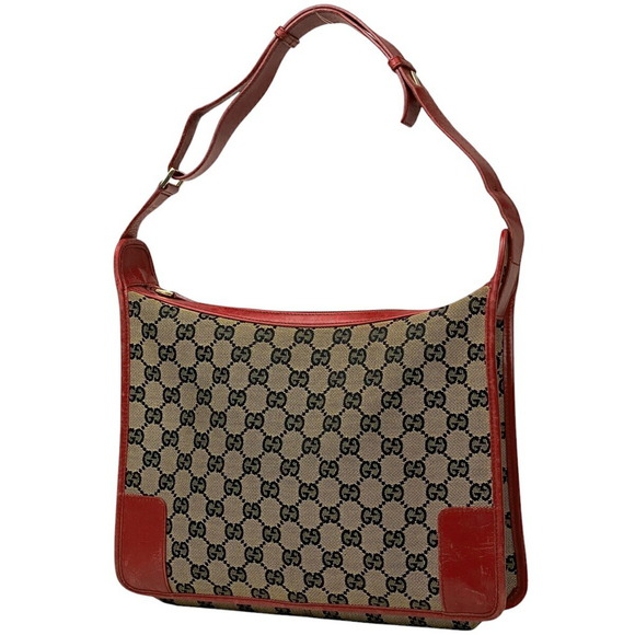 Gucci Bag Beige Shoulder Red Canvas GG - Picture 1 of 7